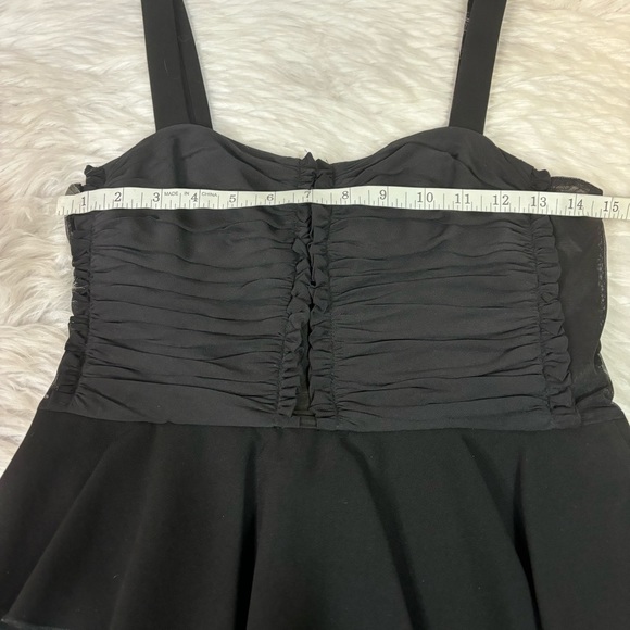 Jill Stuart Black Peplum Dress with Ruched Bodice Size 6 - Picture 7 of 9